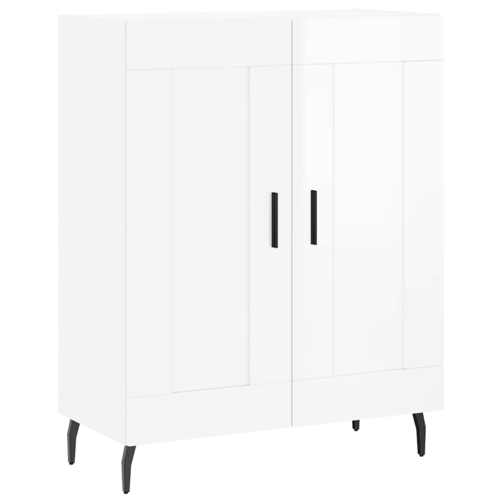 Credenza Bianco Lucido 69,5x34x180 cm in Legno Multistrato 3199699