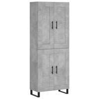 vidaXL Credenza Grigio Cemento 69,5x34x180 cm in Legno Multistrato