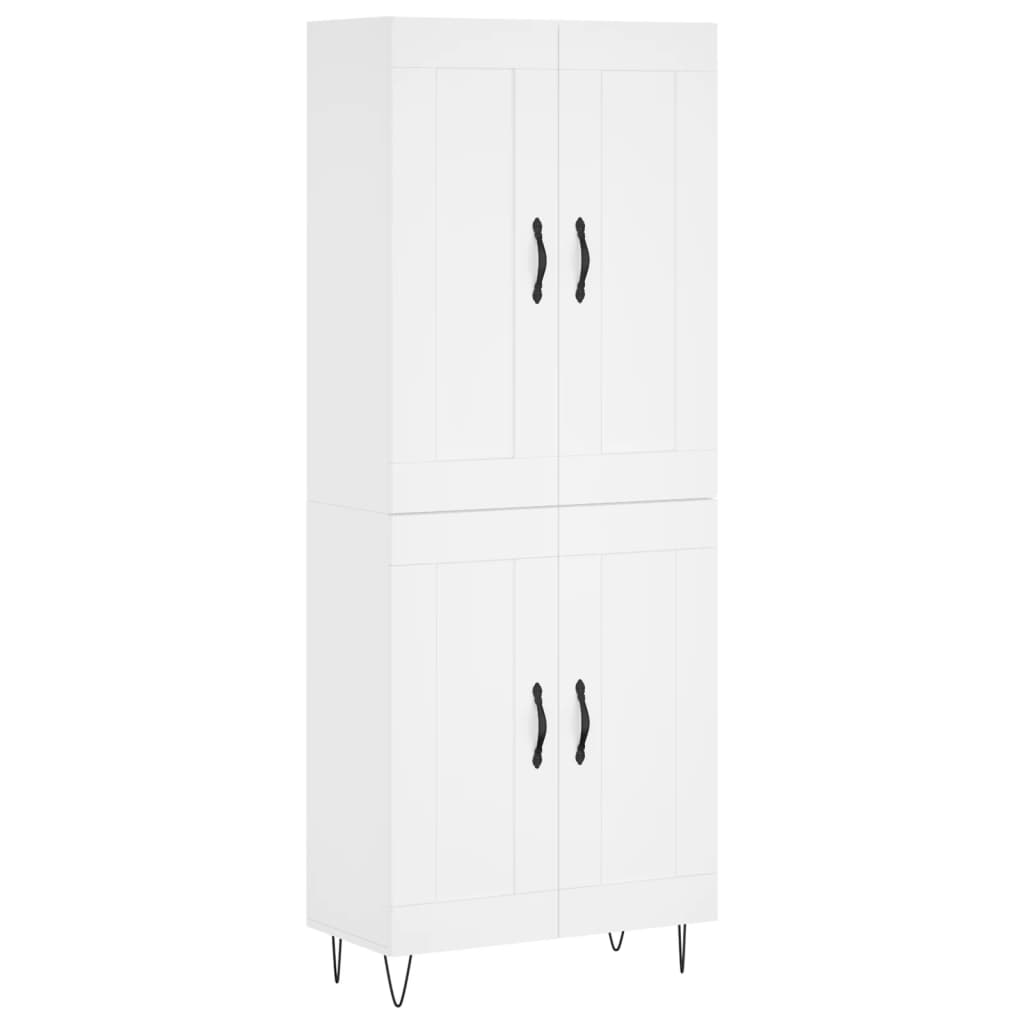 Credenza cassettiera mobile contenitore organizer cucina soggiorno salotto alto 695 x 34 x 180 cm legno ingegnerizzato bianco 02_0032673
