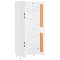 Credenza cassettiera mobile contenitore organizer cucina soggiorno salotto alto 695 x 34 x 180 cm legno ingegnerizzato bianco 02_0032673