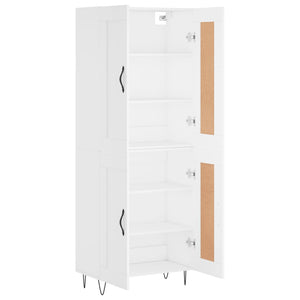 Credenza cassettiera mobile contenitore organizer cucina soggiorno salotto alto 695 x 34 x 180 cm legno ingegnerizzato bianco 02_0032673