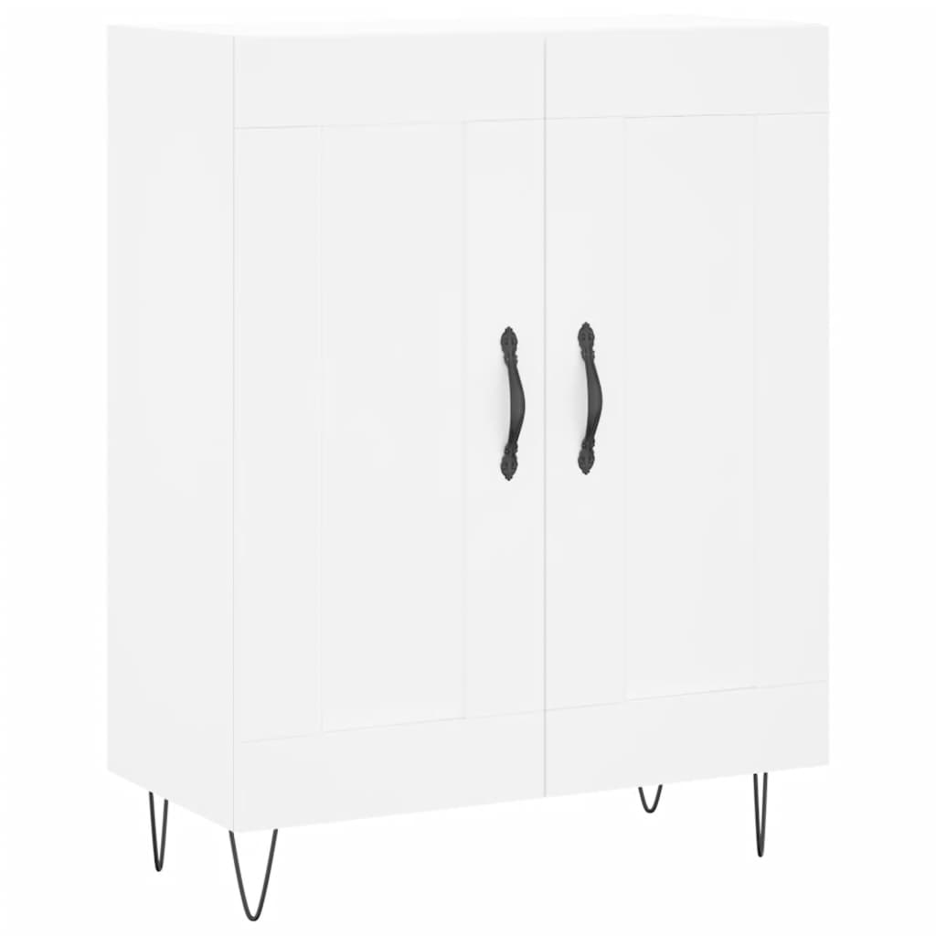 Credenza-Buffet-Armadio da cucina Bianca 69,5x34x180 cm in Legno Multistrato 415088