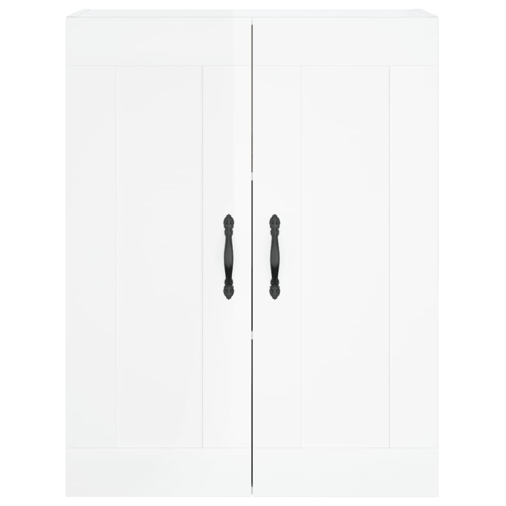 Credenza Bianco Lucido 69,5x34x180 cm in Legno Multistrato 3199715