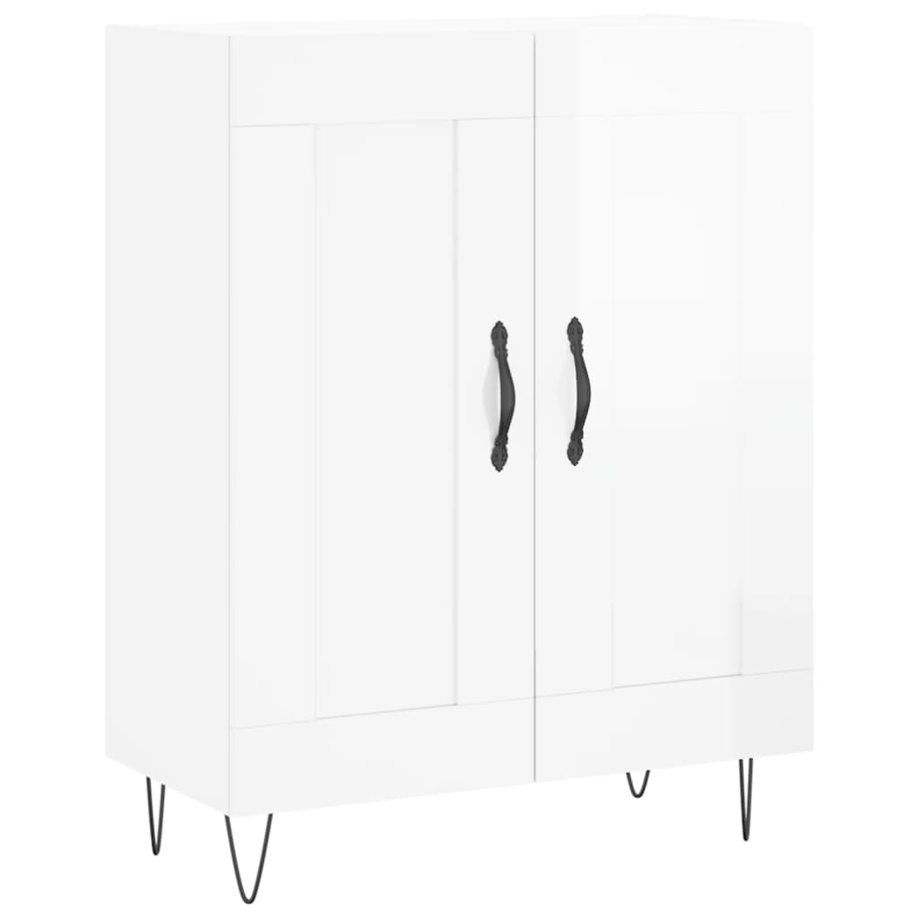 Credenza Bianco Lucido 69,5x34x180 cm in Legno Multistrato 3199715