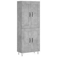 vidaXL Credenza Grigio Cemento 69,5x34x180 cm in Legno Multistrato
