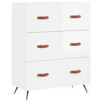 Credenza Bianco Lucido 69,5x34x180 cm in Legno Multistrato 3199723