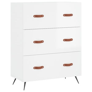 Credenza Bianco Lucido 69,5x34x180 cm in Legno Multistrato 3199723
