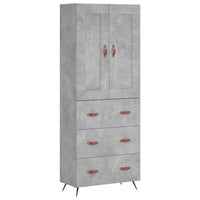 Credenza Grigio Cemento 69,5x34x180 cm in Legno Multistrato 3199725