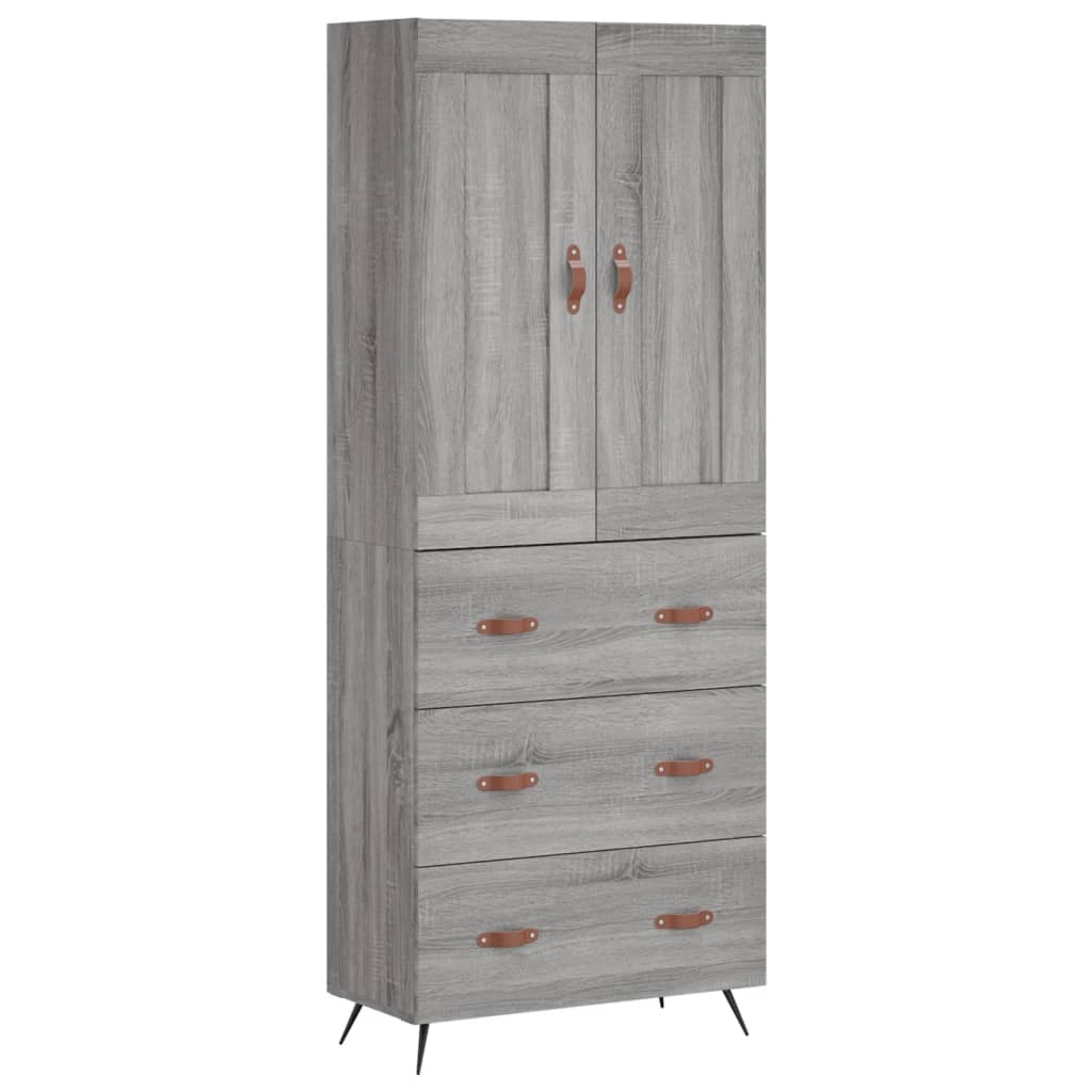 Credenza Grigio Sonoma 69,5x34x180 cm in Legno Multistrato 3199727