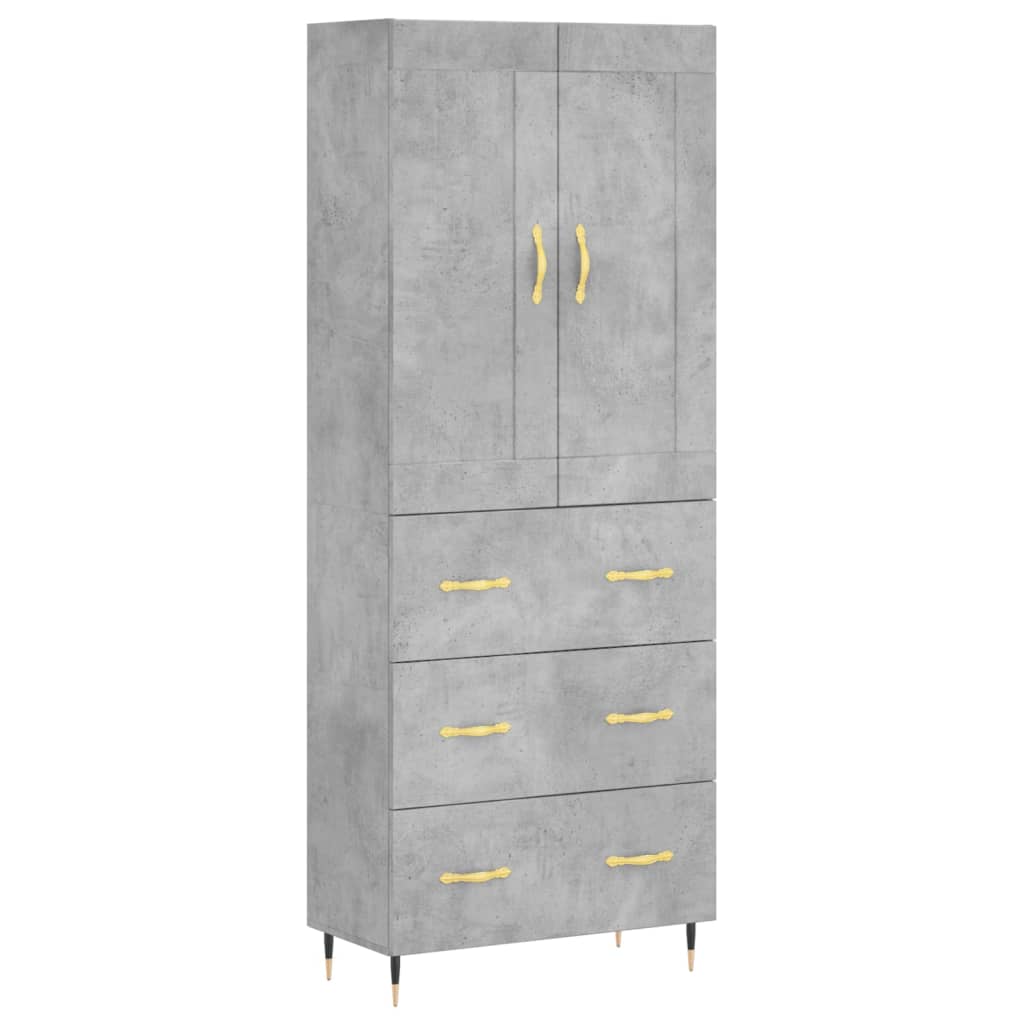 Credenza Grigio Cemento 69,5x34x180 cm in Legno Multistratocod mxl 107503