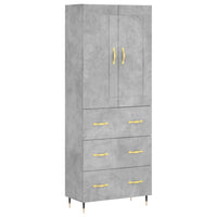 Credenza Grigio Cemento 69,5x34x180 cm in Legno Multistratocod mxl 107503