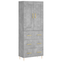 vidaXL Credenza Grigio Cemento 69,5x34x180 cm in Legno Multistrato