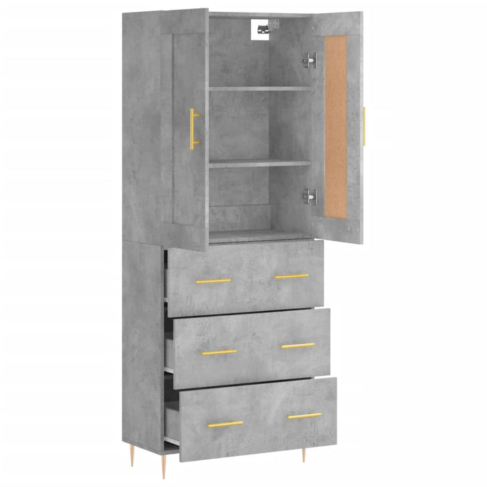 Credenza cassettiera mobile contenitore organizer cucina soggiorno salotto alto 695 x 34 x 180 cm legno ingegnerizzato grigio 02_0034495