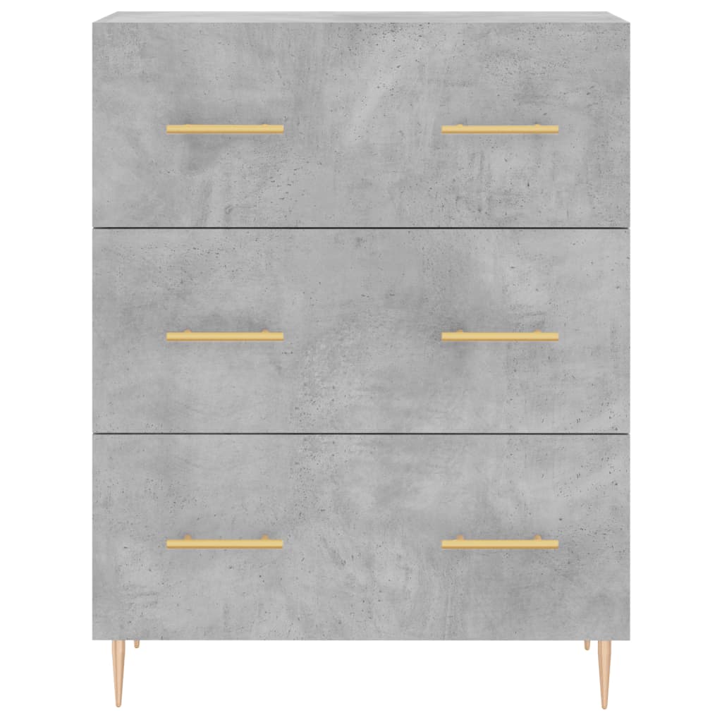 Credenza cassettiera mobile contenitore organizer cucina soggiorno salotto alto 695 x 34 x 180 cm legno ingegnerizzato grigio 02_0034495
