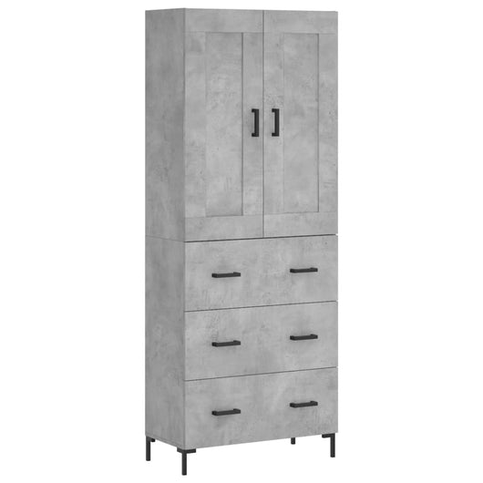 Credenza-Buffet-Armadio da cucina Grigio Cemento 69,5x34x180 cm in Legno Multistrato 690765