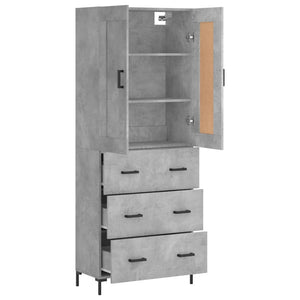 Credenza Grigio Cemento 69,5x34x180 cm in Legno Multistrato 3199749
