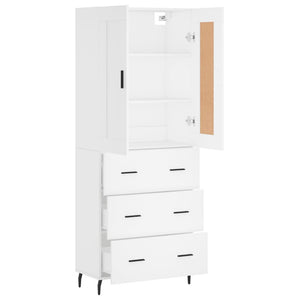 Credenza Bianca 69,5x34x180 cm in Legno Multistrato 3199761