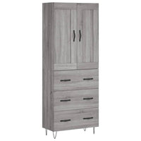 Credenza Grigio Sonoma 69,5x34x180 cm in Legno Multistrato 3199783