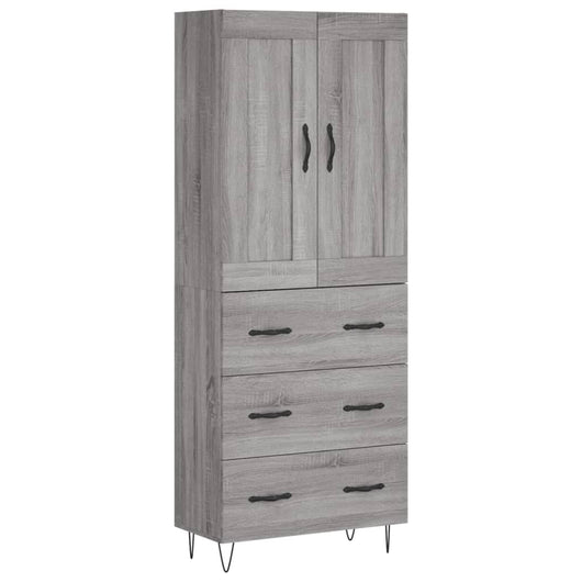 Credenza Grigio Sonoma 69,5x34x180 cm in Legno Multistrato 3199783
