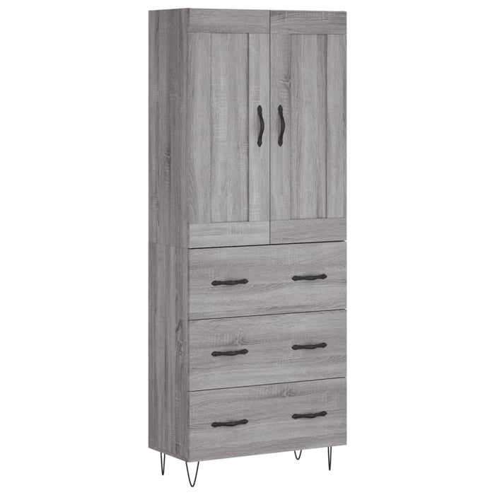 Credenza Grigio Sonoma 69,5x34x180 cm in Legno Multistrato 3199783