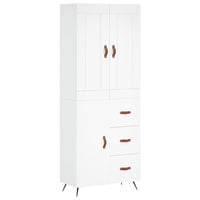 vidaXL Credenza Bianca 69,5x34x180 cm in Legno Multistrato