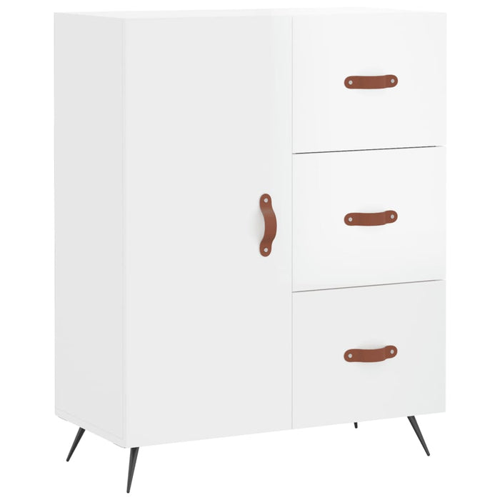 Credenza Bianco Lucido 69,5x34x180 cm in Legno Multistrato 3199787