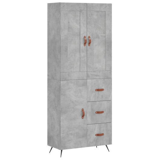 Credenza cassettiera mobile contenitore organizer cucina soggiorno salotto alto 695 x 34 x 180 cm legno ingegnerizzato grigio 02_0034542