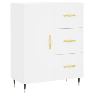 Credenza cassettiera mobile contenitore organizer cucina soggiorno salotto alto 695 x 34 x 180 cm legno ingegnerizzato bianco 02_0032701