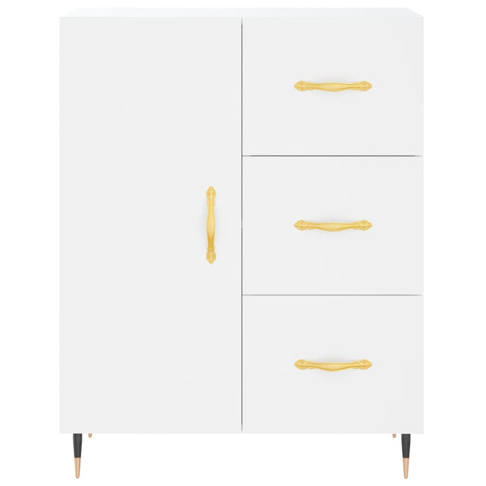 Credenza cassettiera mobile contenitore organizer cucina soggiorno salotto alto 695 x 34 x 180 cm legno ingegnerizzato bianco 02_0032701