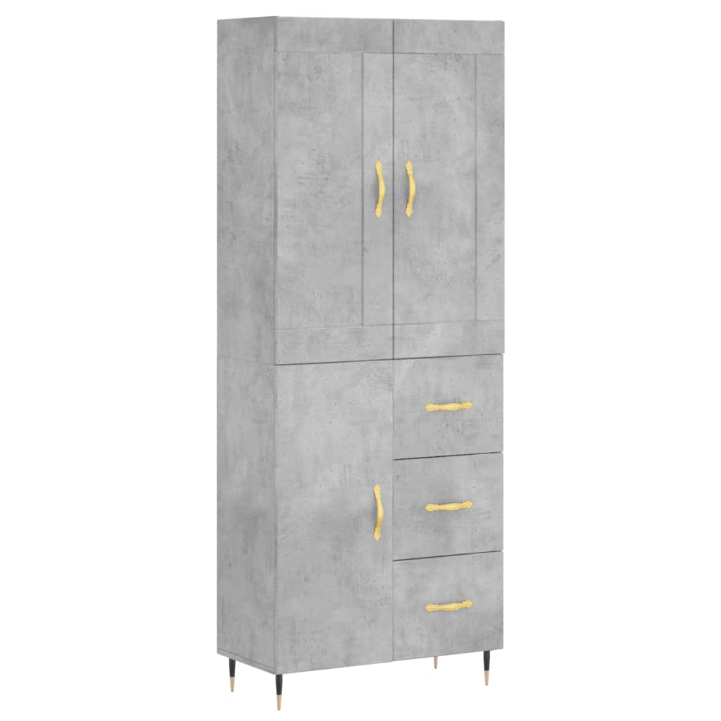 Credenza cassettiera mobile contenitore organizer cucina soggiorno salotto alto 695 x 34 x 180 cm legno ingegnerizzato grigio 02_0034533