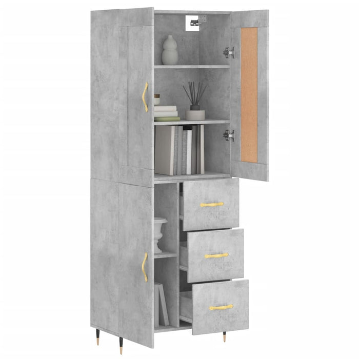Credenza Grigio Cemento 69,5x34x180 cm in Legno Multistrato 3199797