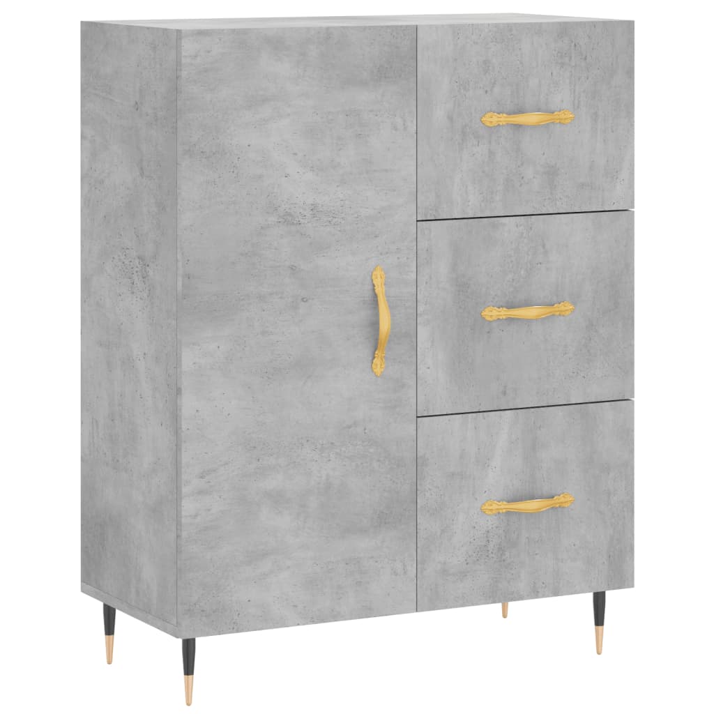 Credenza cassettiera mobile contenitore organizer cucina soggiorno salotto alto 695 x 34 x 180 cm legno ingegnerizzato grigio 02_0034533