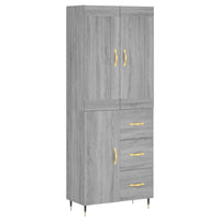 Credenza Grigio Sonoma 69,5x34x180 cm in Legno Multistrato 3199799