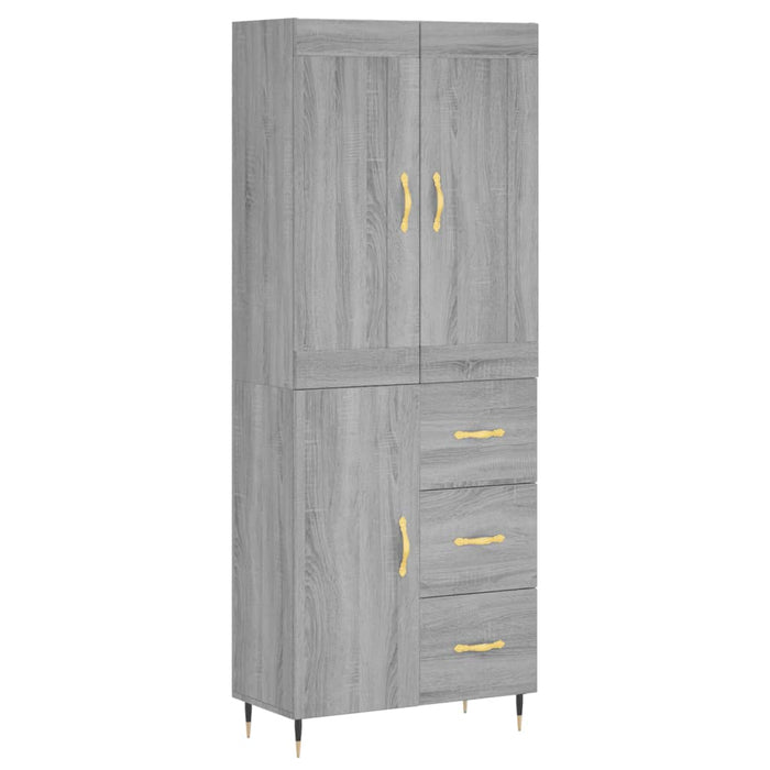 Credenza Grigio Sonoma 69,5x34x180 cm in Legno Multistrato 3199799