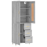 Credenza Grigio Sonoma 69,5x34x180 cm in Legno Multistrato 3199799
