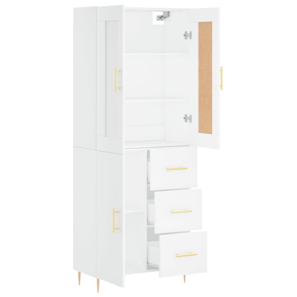 Credenza Bianca 69,5x34x180 cm in Legno Multistrato 3199801