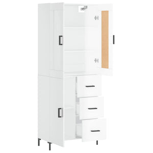Credenza Bianco Lucido 69,5x34x180 cm in Legno Multistrato 3199811
