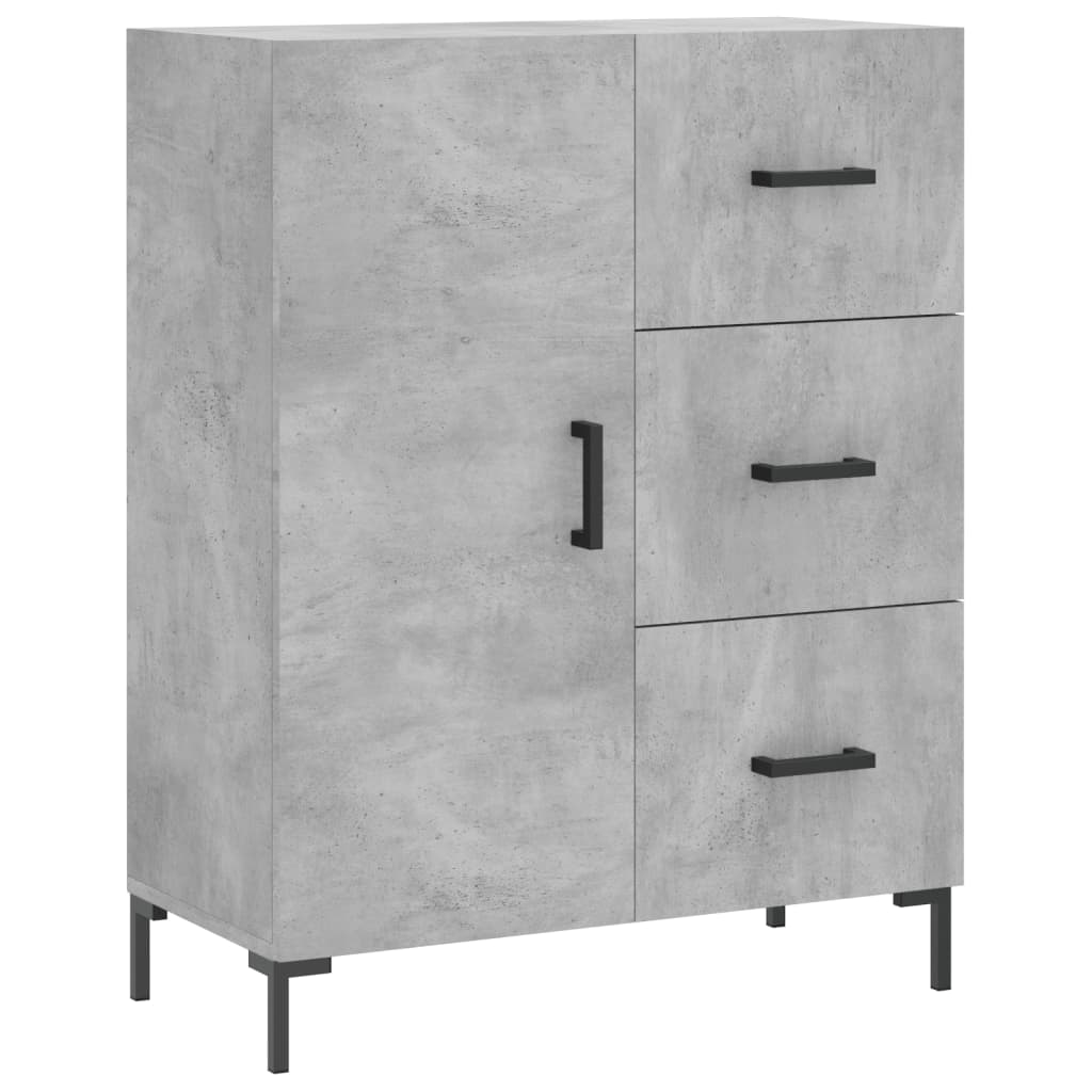 vidaXL Credenza Grigio Cemento 69,5x34x180 cm in Legno Multistrato