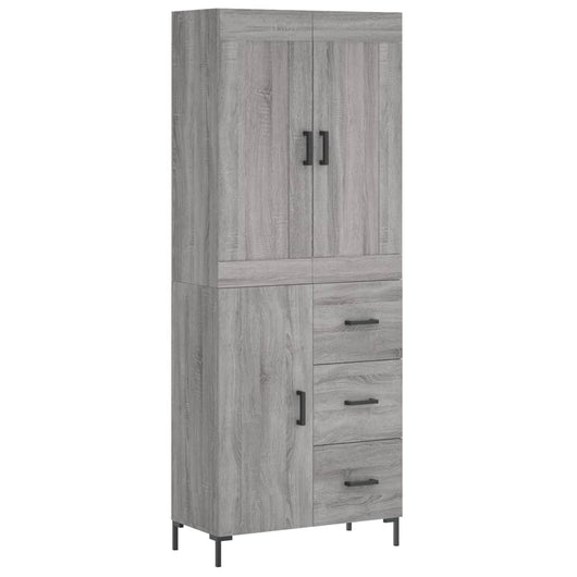 Credenza cassettiera mobile contenitore organizer cucina soggiorno salotto alto sonoma 695 x 34 x 180 cm legno ingegnerizzato grigio 02_0035527