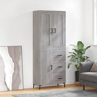 vidaXL Credenza Grigio Sonoma 69,5x34x180 cm in Legno Multistrato