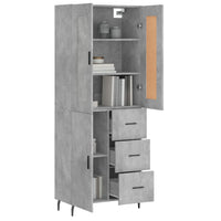 Credenza Grigio Cemento 69,5x34x180 cm in Legno Multistrato 3199829