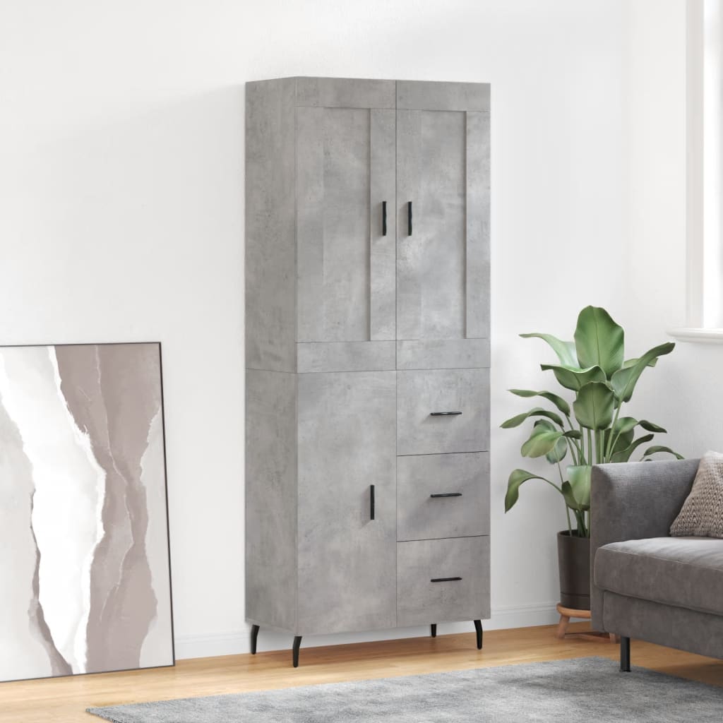 Credenza Grigio Cemento 69,5x34x180 cm in Legno Multistrato 3199829