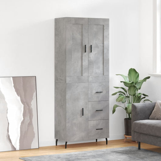 Credenza Grigio Cemento 69,5x34x180 cm in Legno Multistrato 3199829