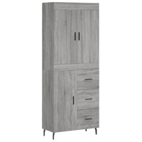 vidaXL Credenza Grigio Sonoma 69,5x34x180 cm in Legno Multistrato
