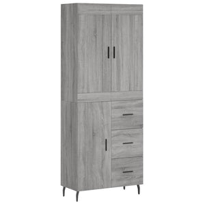 vidaXL Credenza Grigio Sonoma 69,5x34x180 cm in Legno Multistrato