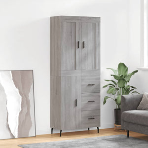 vidaXL Credenza Grigio Sonoma 69,5x34x180 cm in Legno Multistrato