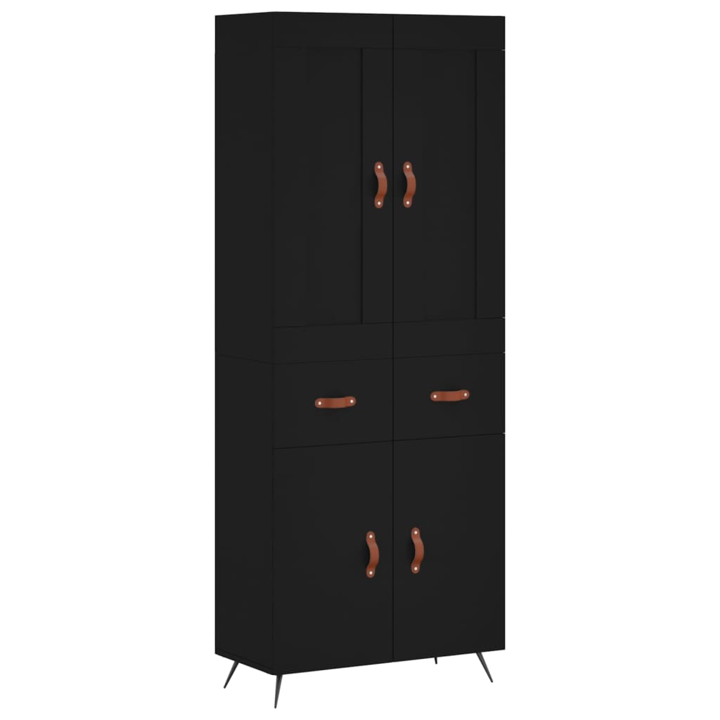Credenza Nera 69,5x34x180 cm in Legno Multistrato 3199850