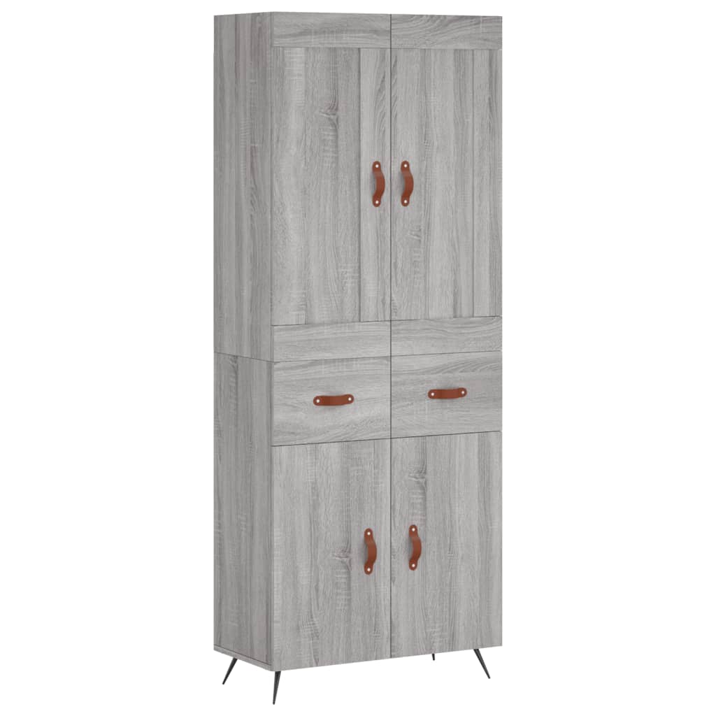 Credenza Grigio Sonoma 69,5x34x180 cm in Legno Multistrato 3199855