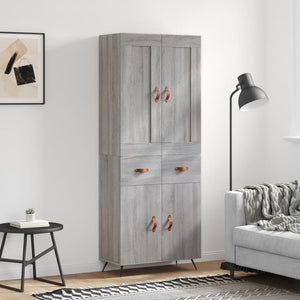 Credenza Grigio Sonoma 69,5x34x180 cm in Legno Multistrato 3199855