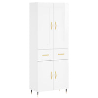 Credenza Bianco Lucido 69,5x34x180 cm in Legno Multistrato 3199859